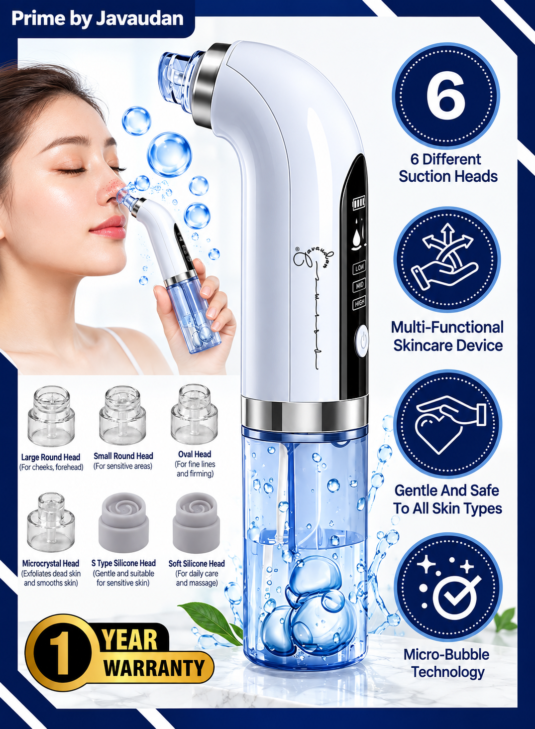 Electric Blackhead Remover Vacuum Pore Cleaner – USB Rechargeable